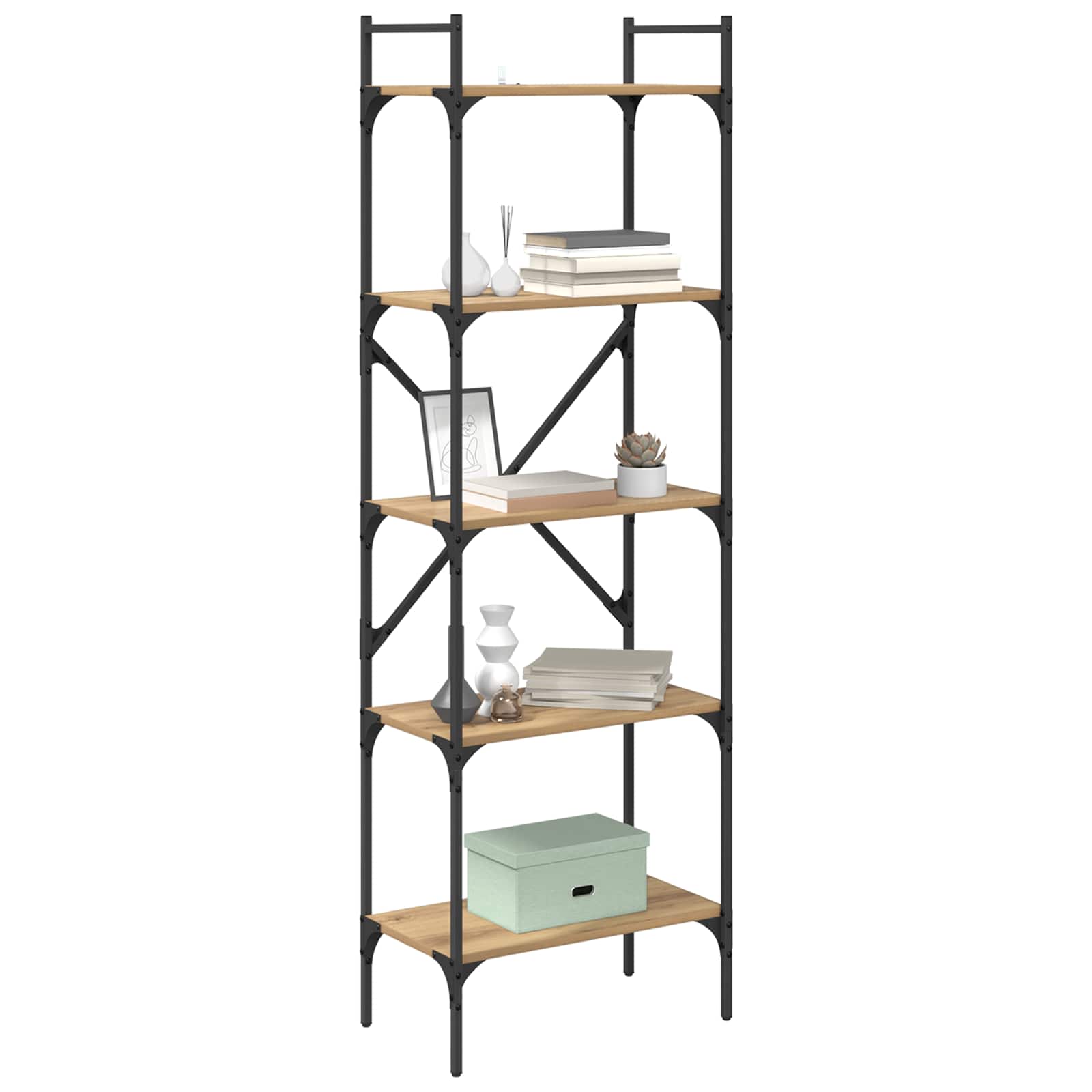 Bücherregal 5 Ebenen 56 x 32 x 174 cm Holzwerkstoff