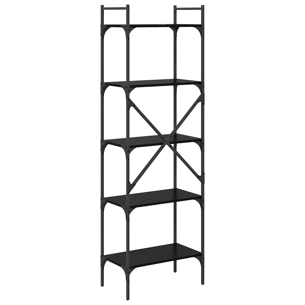 Bücherregal Schwarz Eichen-Optik 56 x 32 x 174 cm Holzwerkstoff