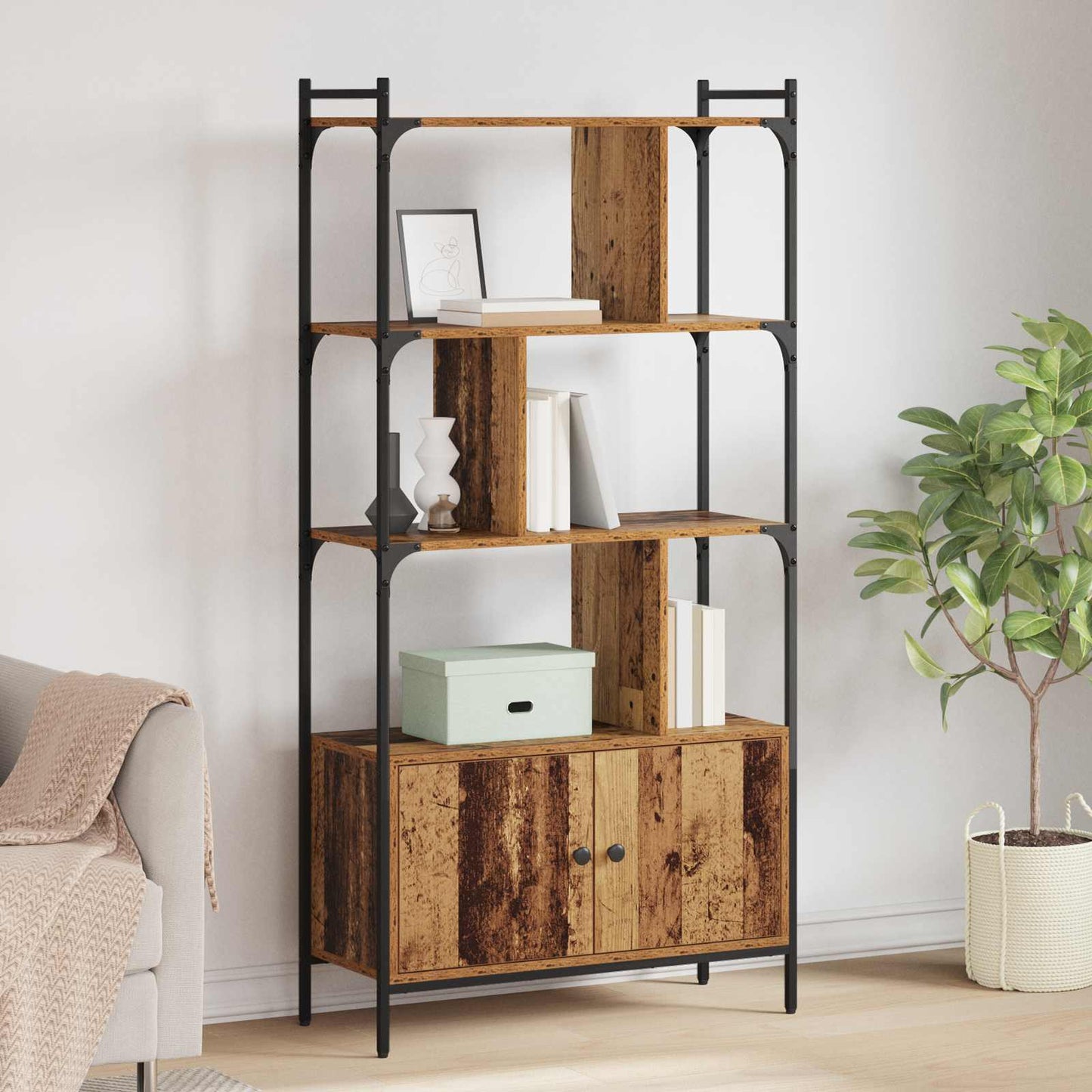 Bücherregal 6 Ebenen 76,5 x 30 x 154,5 cm Holzwerkstoff