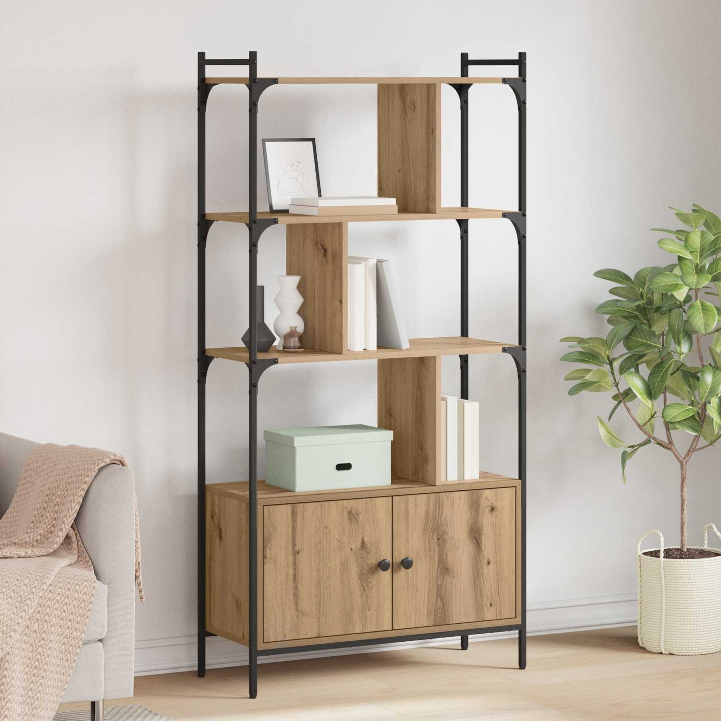 Bücherregal 6 Ebenen 76,5 x 30 x 154,5 cm Holzwerkstoff