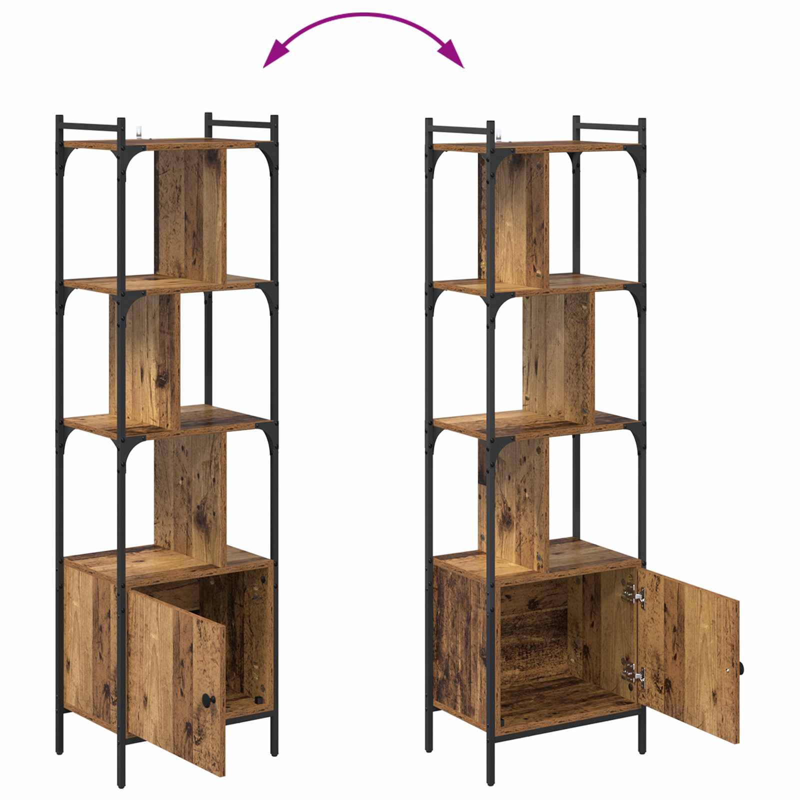 Bücherregal 6 Ebenen 44,5 x 30 x 154,5 cm Holzwerkstoff Altholz