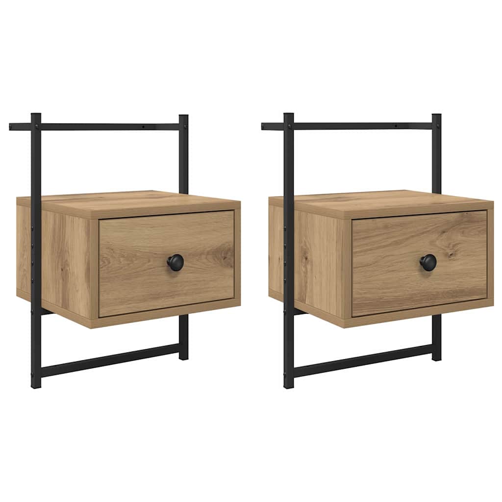 Nachttisch 2 Stk. Artisan-Eiche 35 x 30 x 51 cm Holzwerkstoff