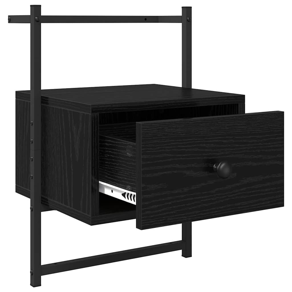 Nachttisch 2 Stk. Schwarz Eichen-Optik 35 x 30 x 51 cm