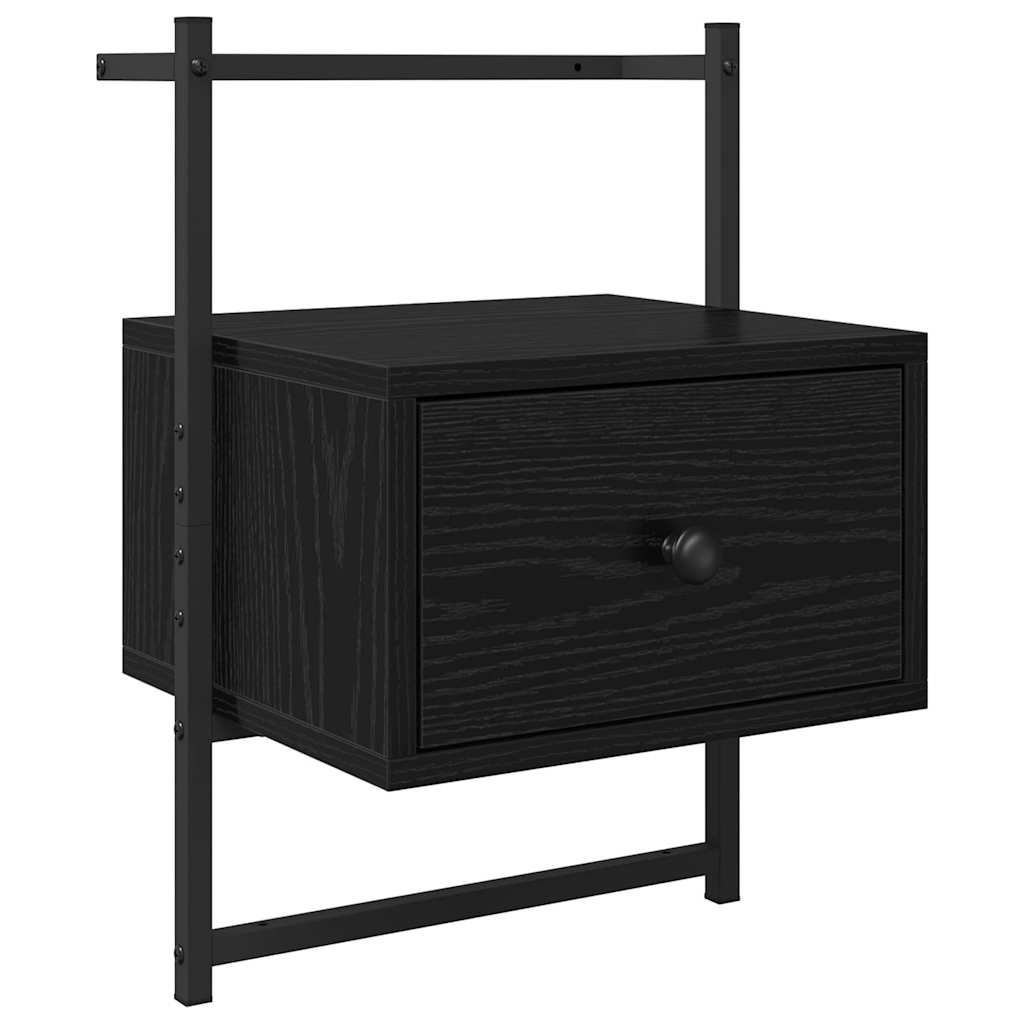 Nachttisch 2 Stk. Schwarz Eichen-Optik 35 x 30 x 51 cm