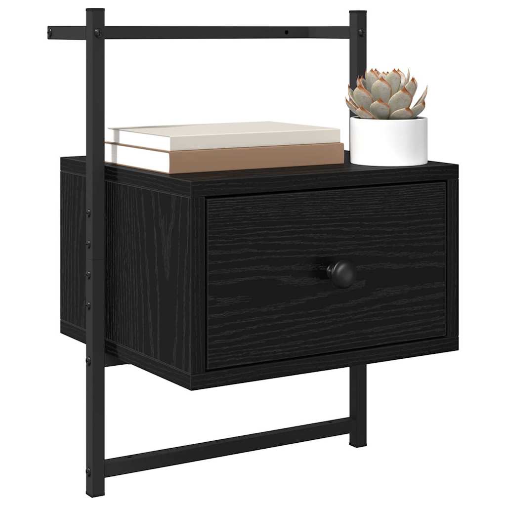 Nachttisch 2 Stk. Schwarz Eichen-Optik 35 x 30 x 51 cm