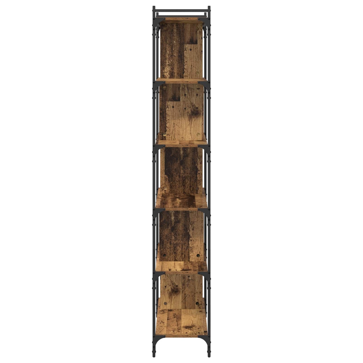 Bücherregal 5 Ebenen 76 x 32 x 192 cm Holzwerkstoff Altholz