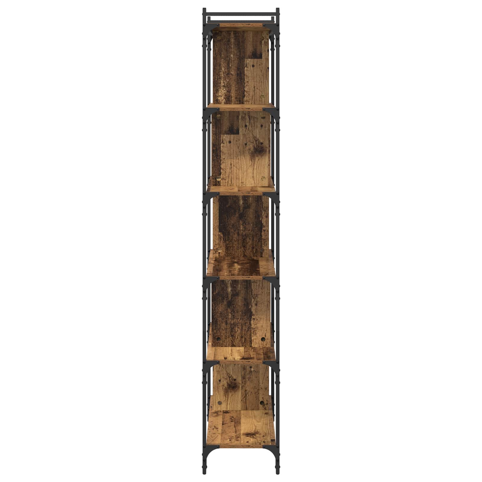 Bücherregal 5 Ebenen 76 x 32 x 192 cm Holzwerkstoff Altholz