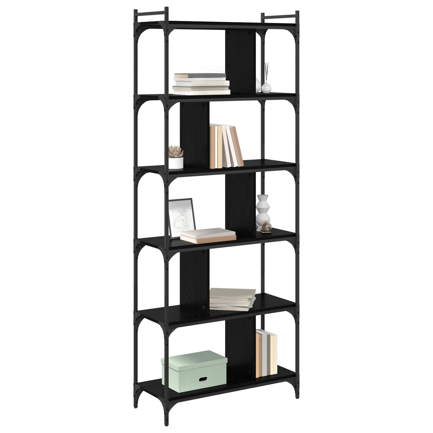 Bücherregal 5 Ebenen 76 x 32 x 192 cm Holzwerkstoff