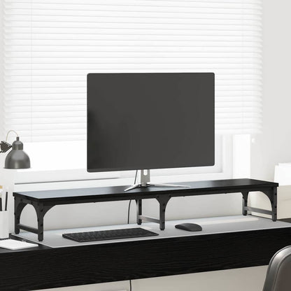 Monitor Halterung Schwarz Eichen-Optik 105 x 23 x 15,5 cm