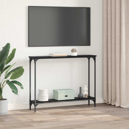 Konsolentisch Schwarz Eichen-Optik 100 x 22,5 x 75 cm