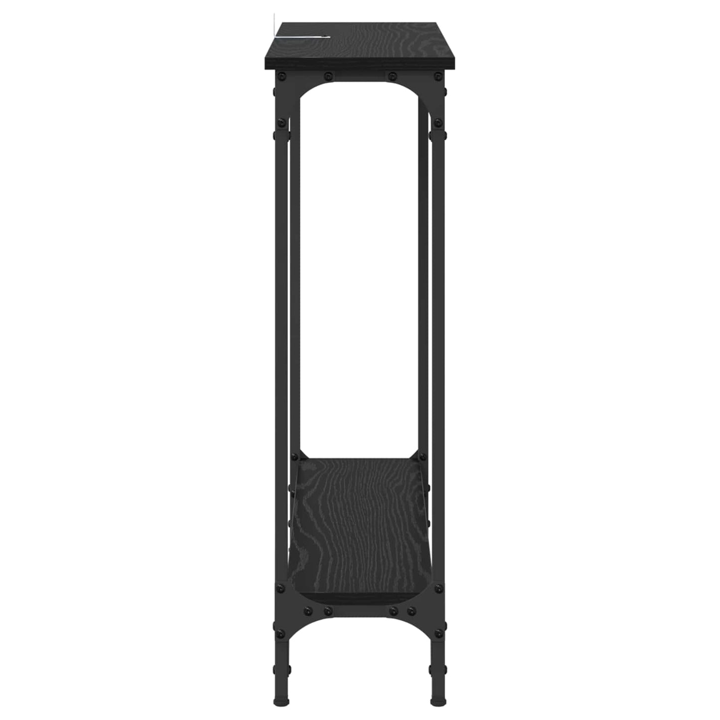 Konsolentisch Schwarz Eichen-Optik 75 x 22,5 x 75 cm