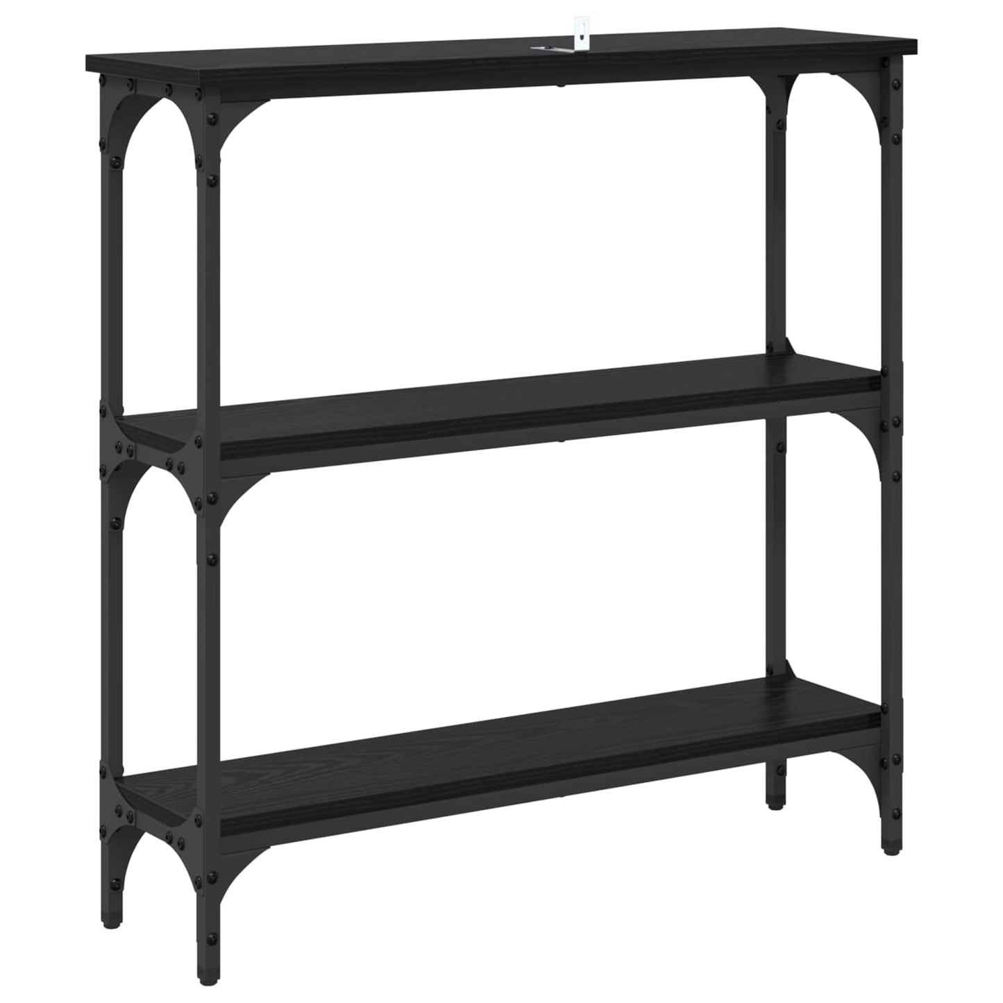 Konsolentisch Schwarz Eichen-Optik 75 x 22,5 x 75 cm