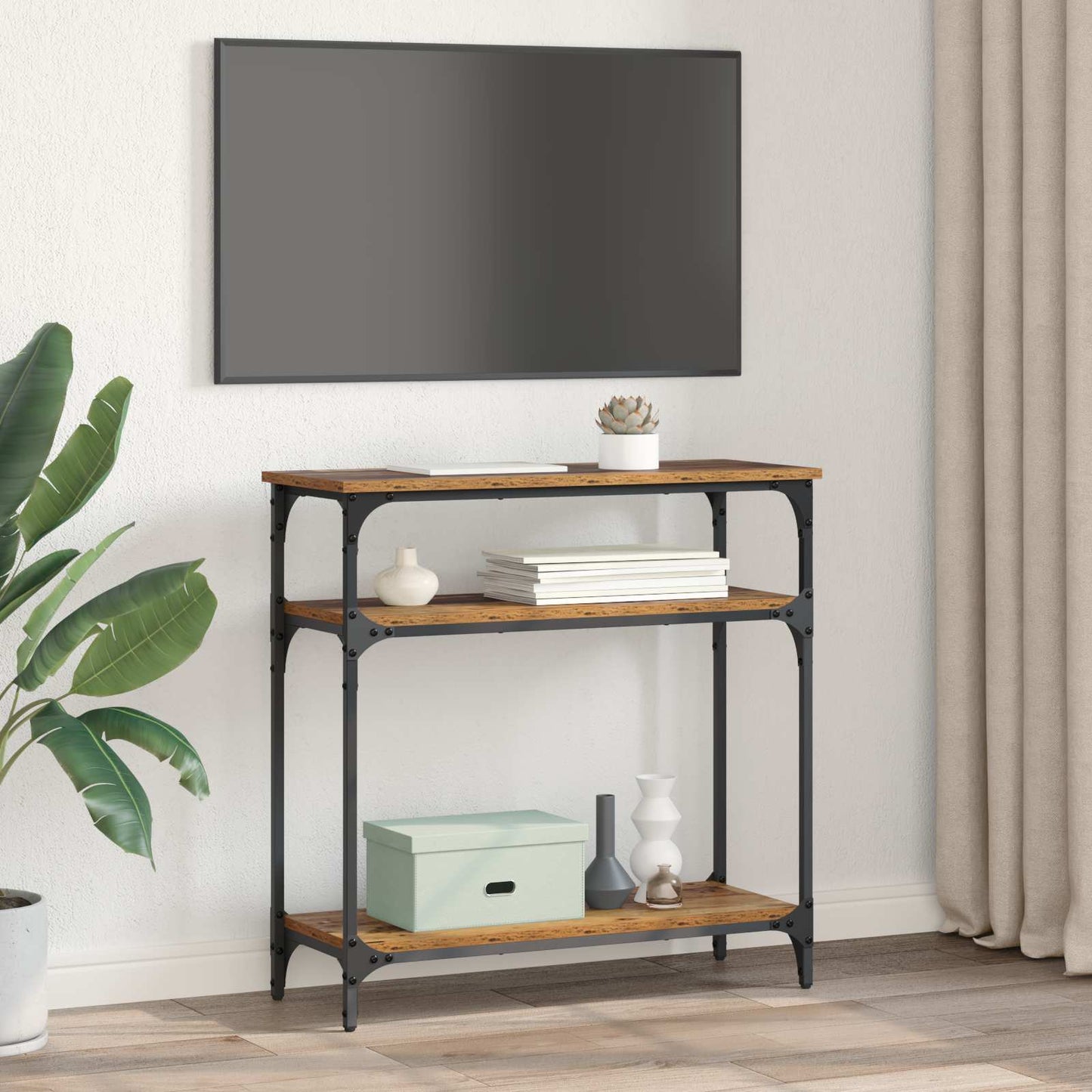 Konsolentisch Altholz 75 x 29 x 75 cm Holzwerkstoff