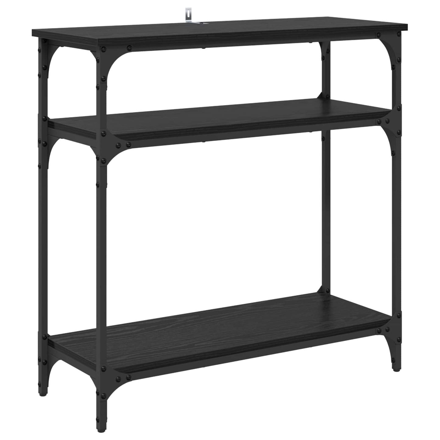 Konsolentisch Schwarz Eichen-Optik 75 x 29 x 75 cm