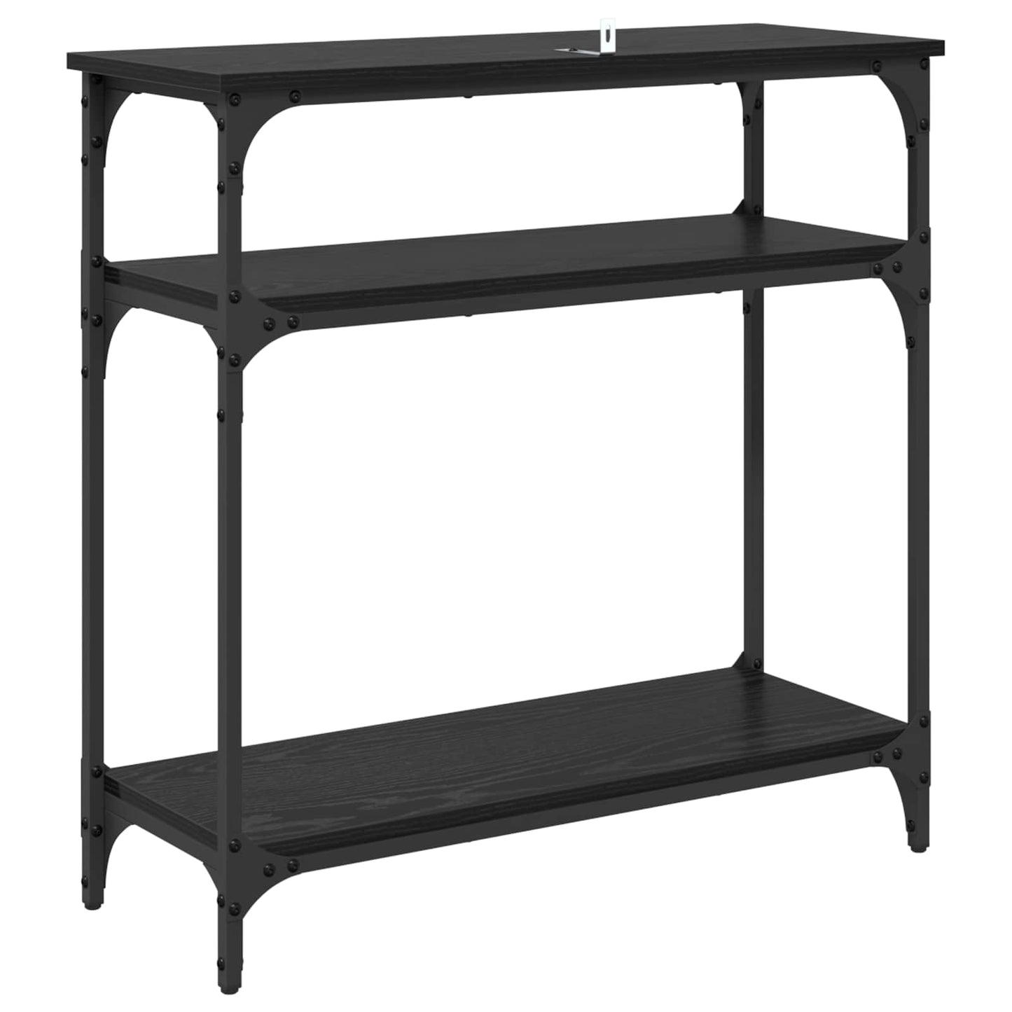 Konsolentisch Schwarz Eichen-Optik 75 x 29 x 75 cm