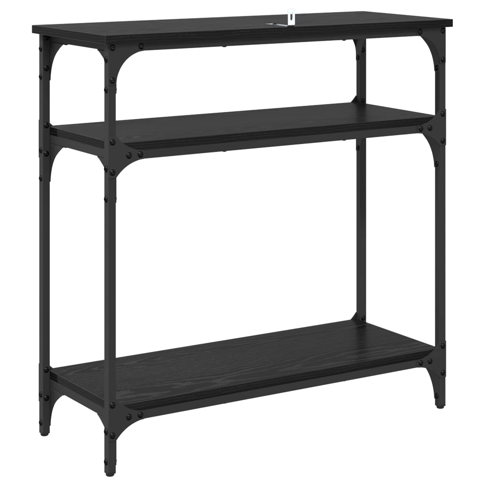 Konsolentisch Schwarz Eichen-Optik 75 x 29 x 75 cm