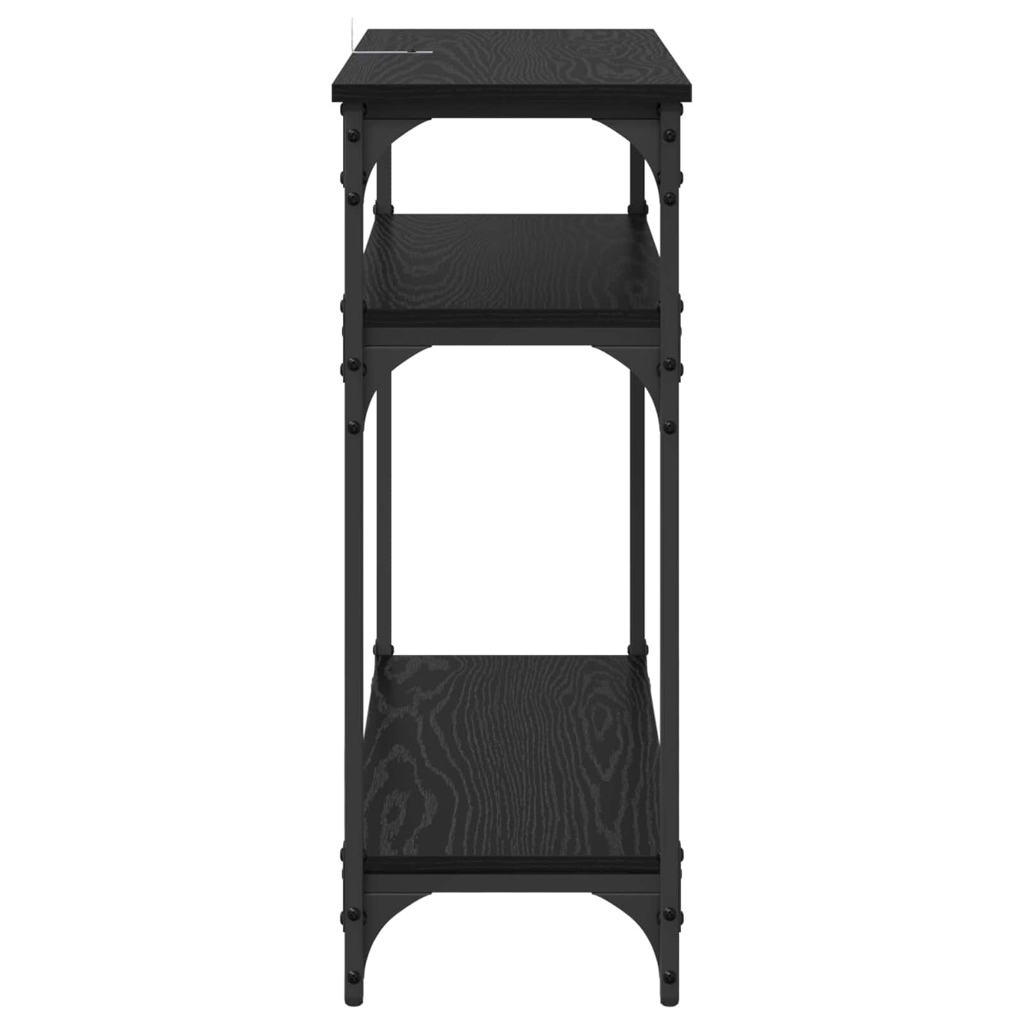 Konsolentisch Schwarz Eichen-Optik 75 x 29 x 75 cm
