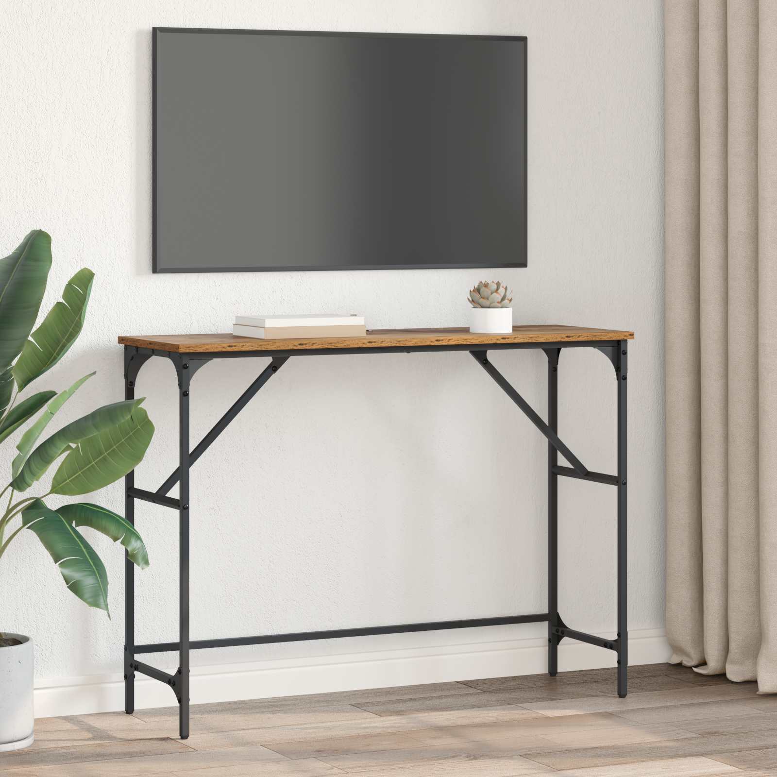 Konsolentisch Altholz 100 x 32 x 75 cm Holzwerkstoff