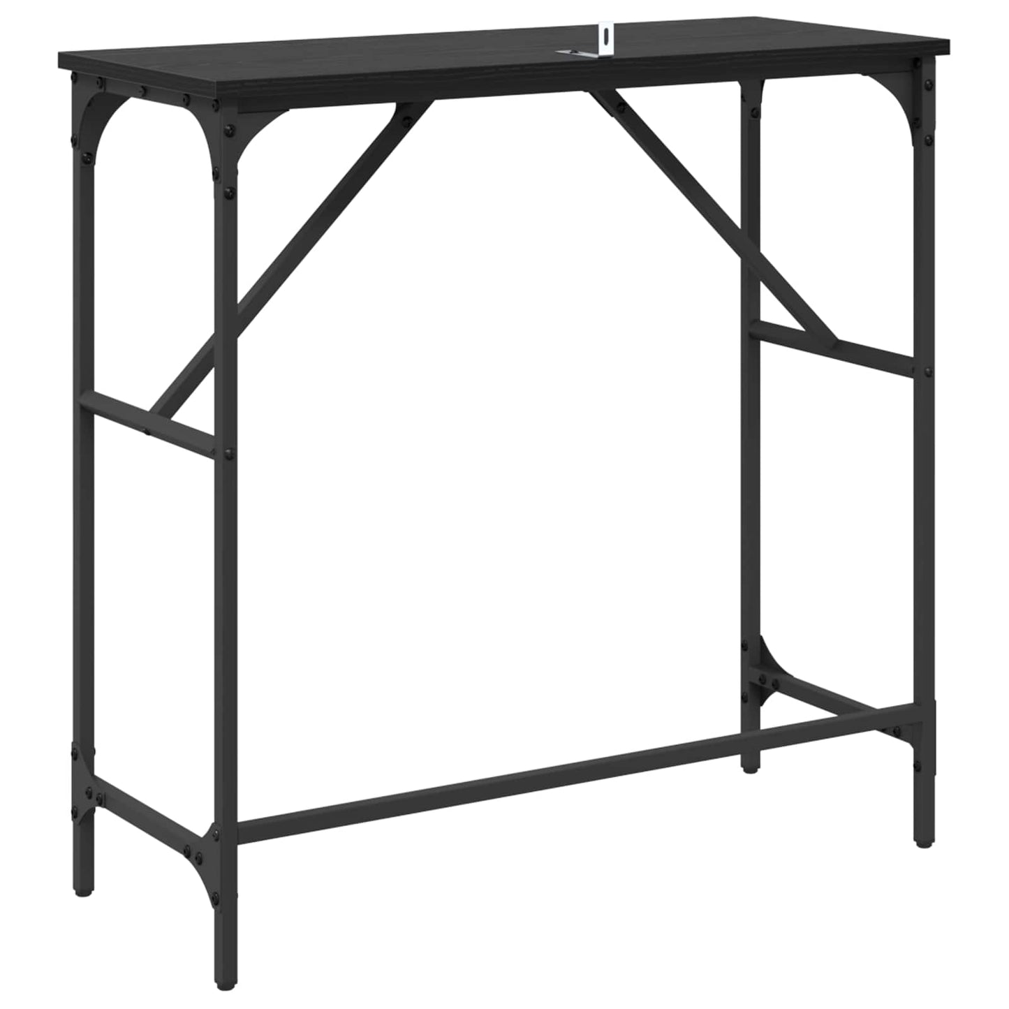 Konsolentisch Schwarz Eichen-Optik 75 x 32 x 75 cm