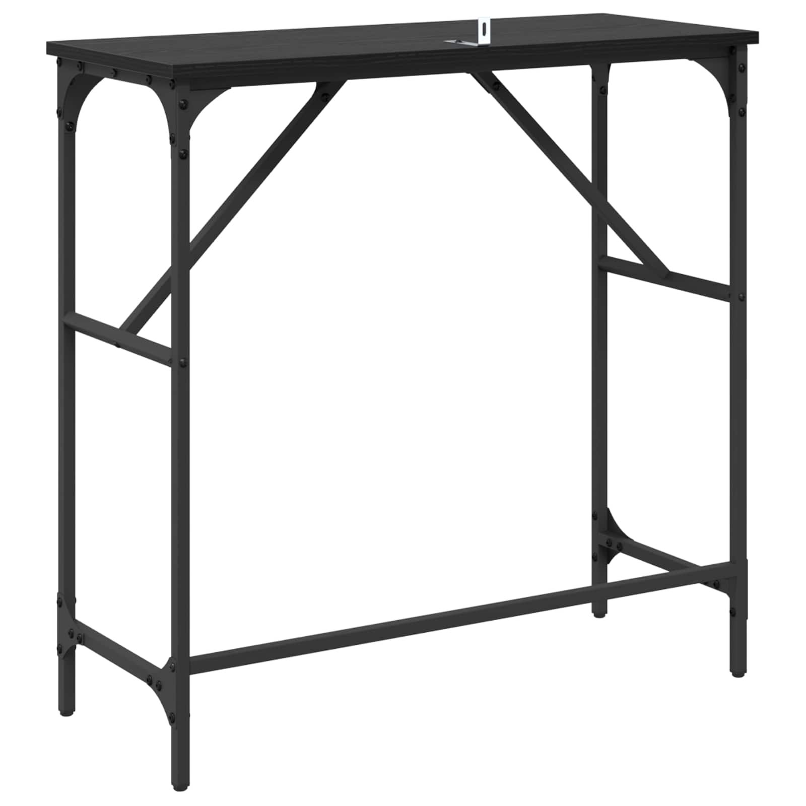 Konsolentisch Schwarz Eichen-Optik 75 x 32 x 75 cm