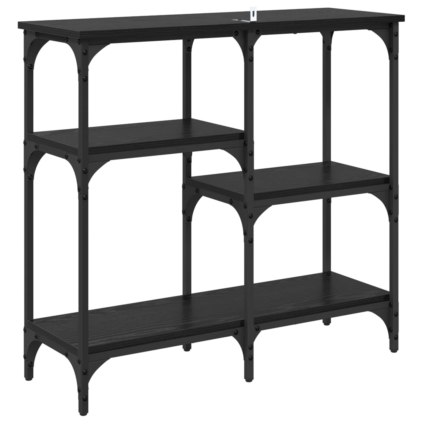 Konsolentisch Schwarz Eichen-Optik 80 x 29 x 75 cm