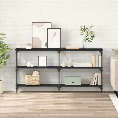 Konsolentisch Schwarz Eichen-Optik 150 x 29 x 75 cm