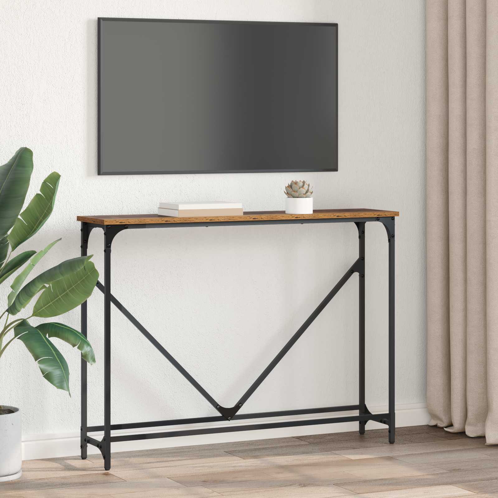 Konsolentisch Altholz 102 x 23 x 75 cm Holzwerkstoff