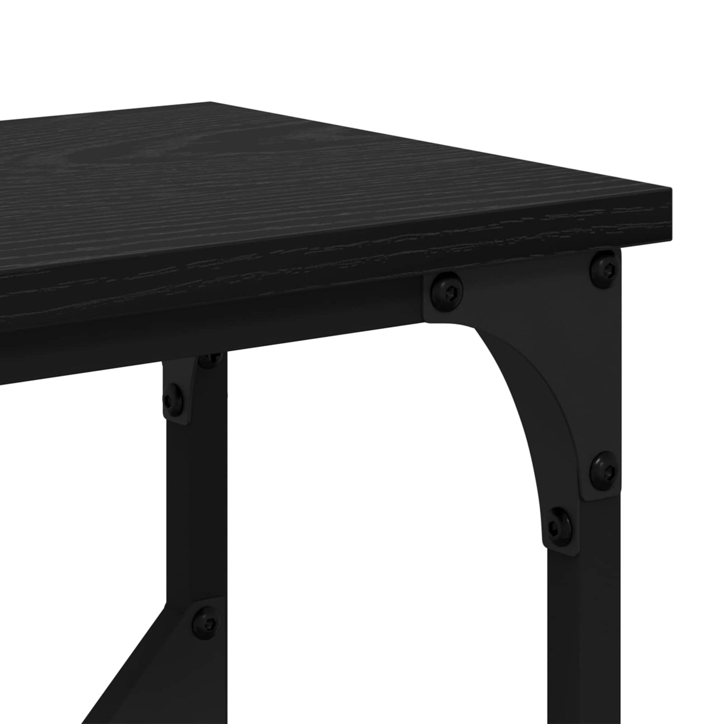 Konsolentisch Schwarz Eichen-Optik 102 x 23 x 75 cm
