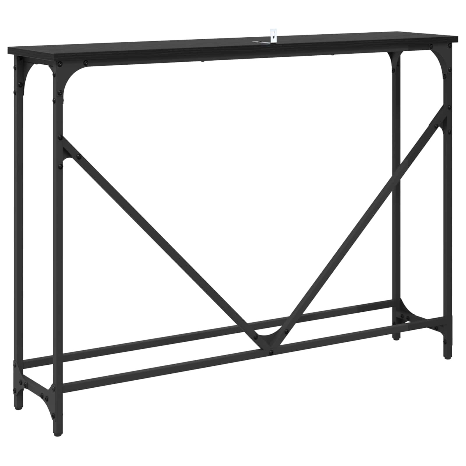 Konsolentisch Schwarz Eichen-Optik 102 x 23 x 75 cm
