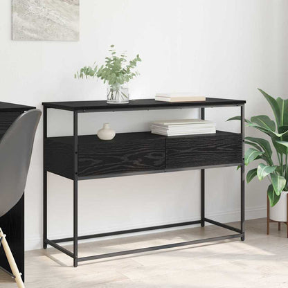 Konsolentisch Schwarz Eichen-Optik 100 x 40 x 75 cm