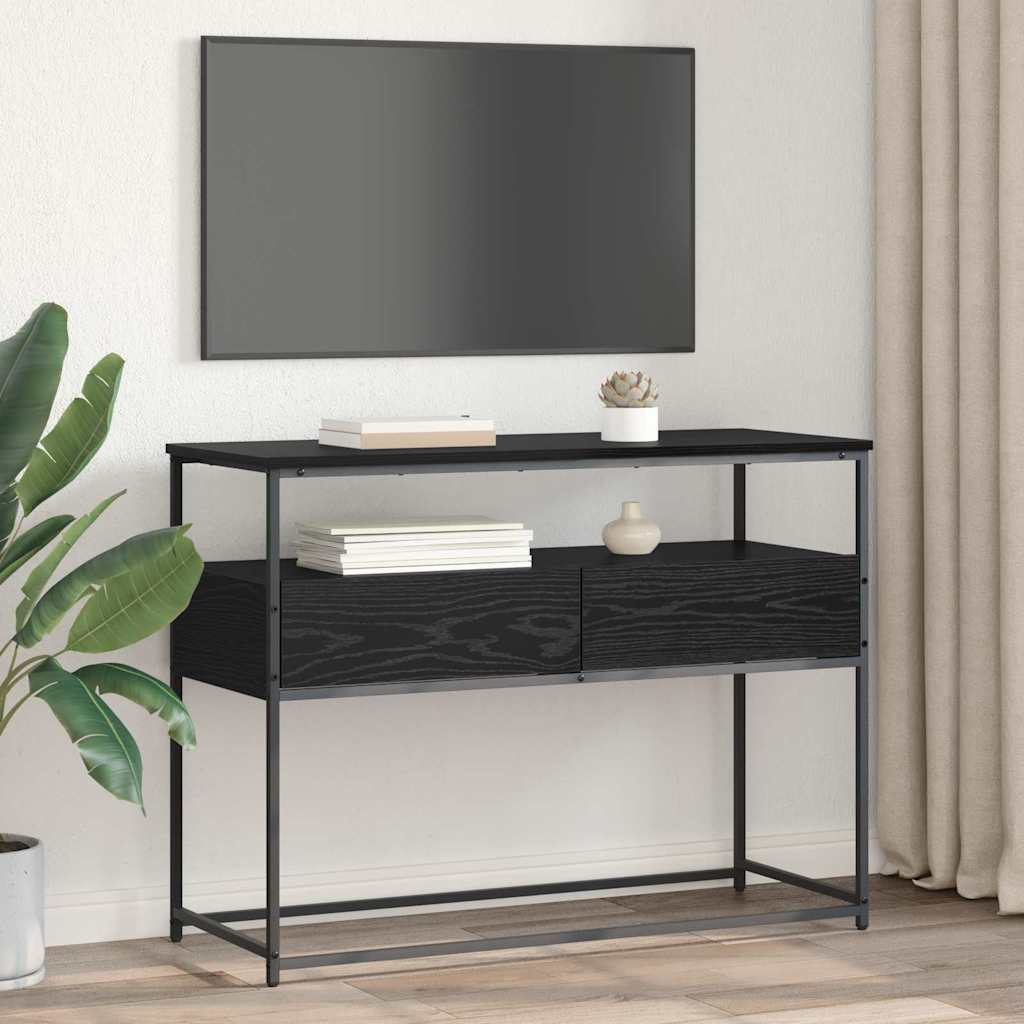 Konsolentisch Schwarz Eichen-Optik 100 x 40 x 75 cm