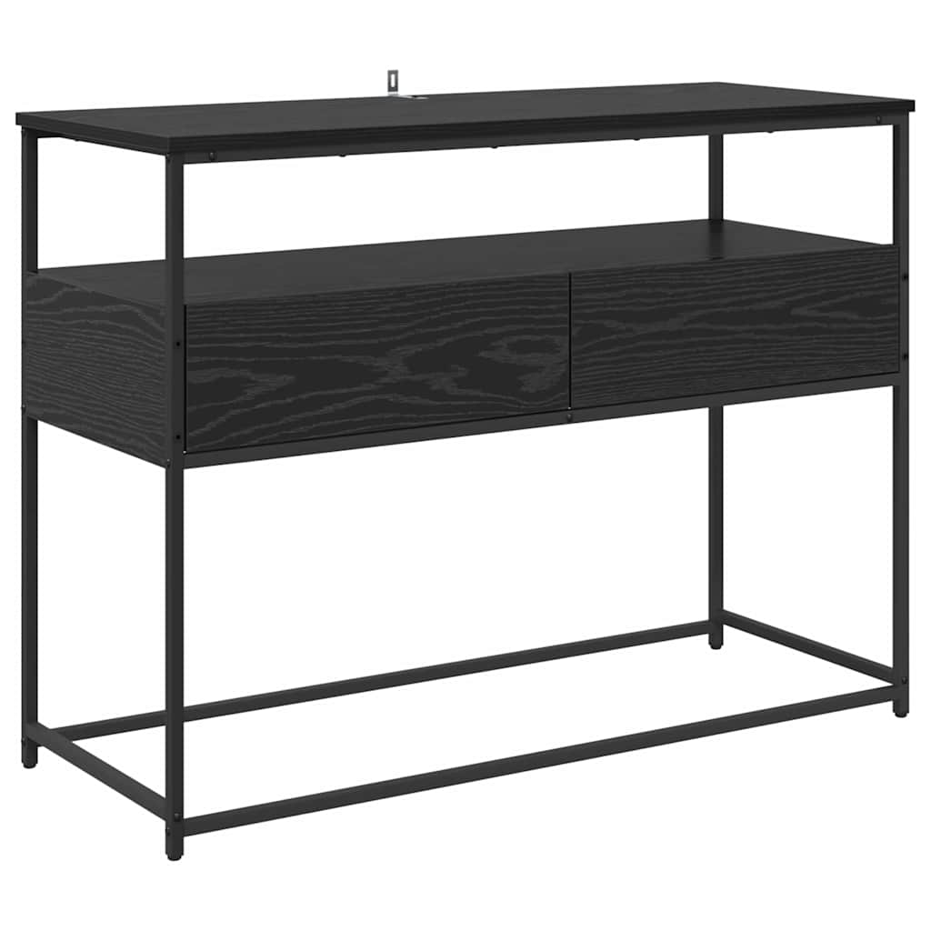 Konsolentisch Schwarz Eichen-Optik 100 x 40 x 75 cm