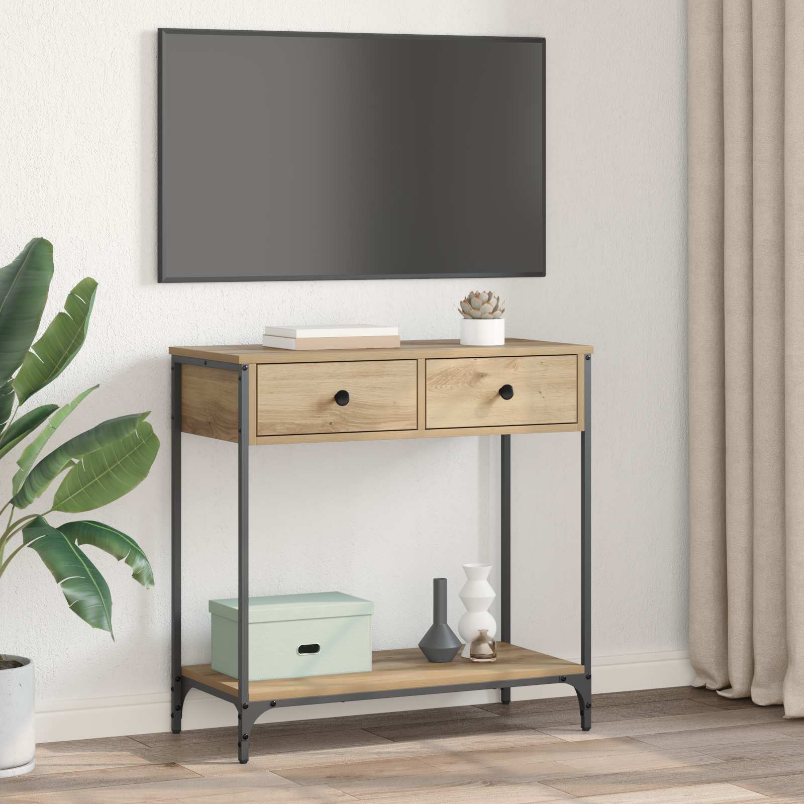 Konsolentisch Artisan-Eiche 75 x 34,5 x 75 cm Holzwerkstoff