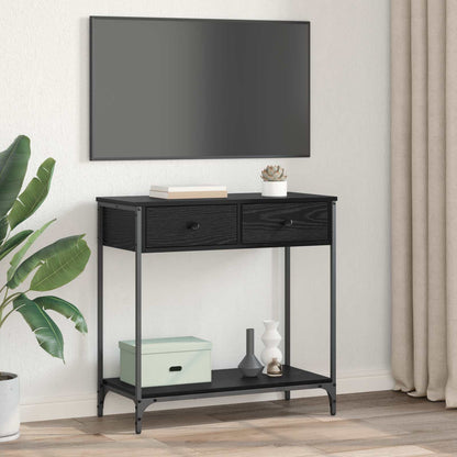 Konsolentisch Schwarz Eichen-Optik 75 x 34,5 x 75 cm
