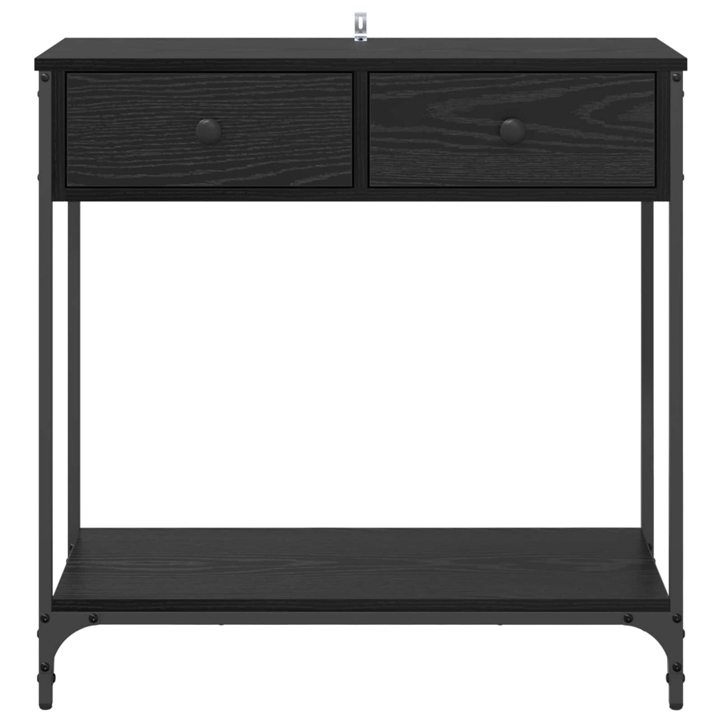 Konsolentisch Schwarz Eichen-Optik 75 x 34,5 x 75 cm