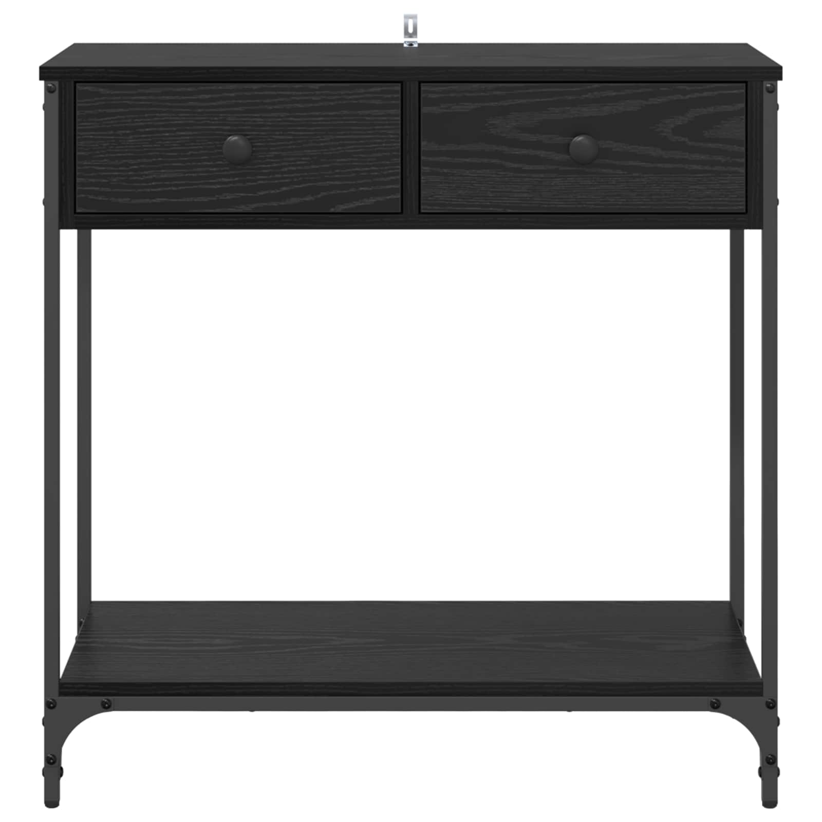Konsolentisch Schwarz Eichen-Optik 75 x 34,5 x 75 cm