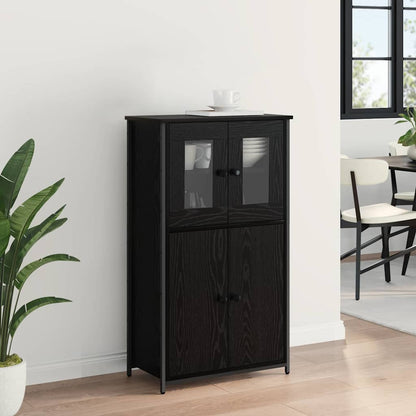 Highboard Schwarz Eichen-Optik 62 x 32 x 106,5 cm Holzwerkstoff