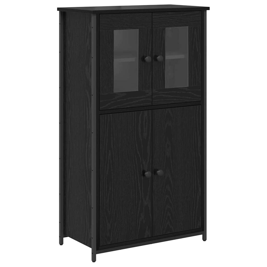 Highboard Schwarz Eichen-Optik 62 x 32 x 106,5 cm Holzwerkstoff