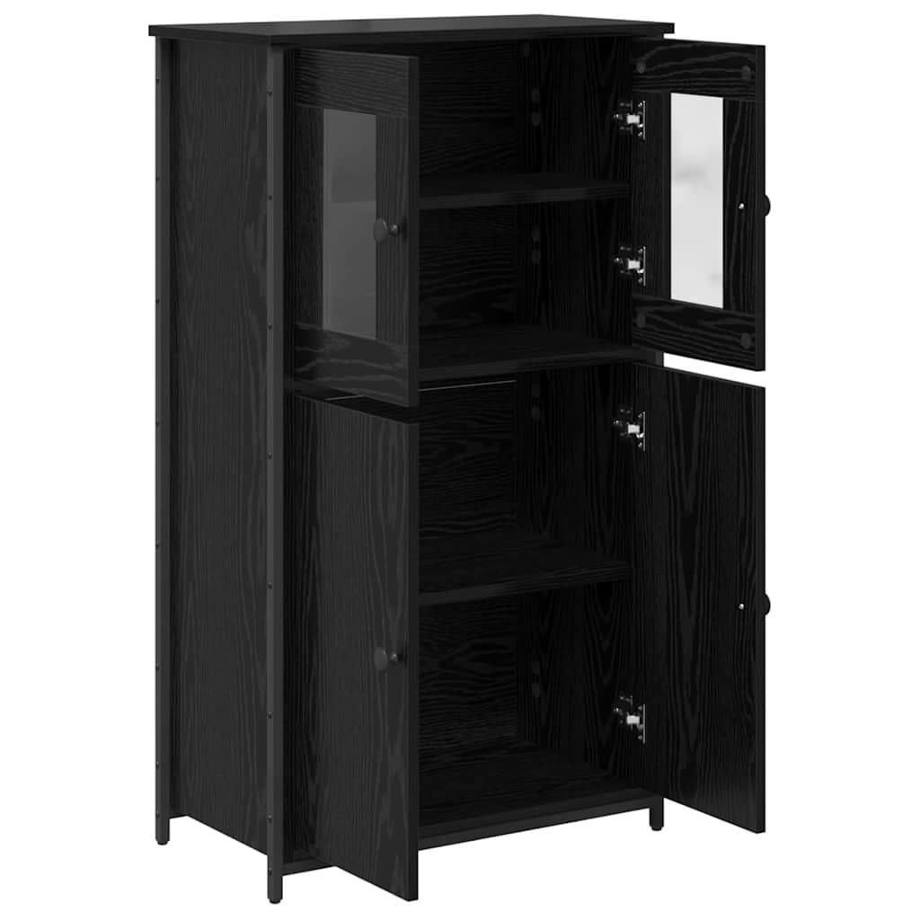 Highboard Schwarz Eichen-Optik 62 x 32 x 106,5 cm Holzwerkstoff
