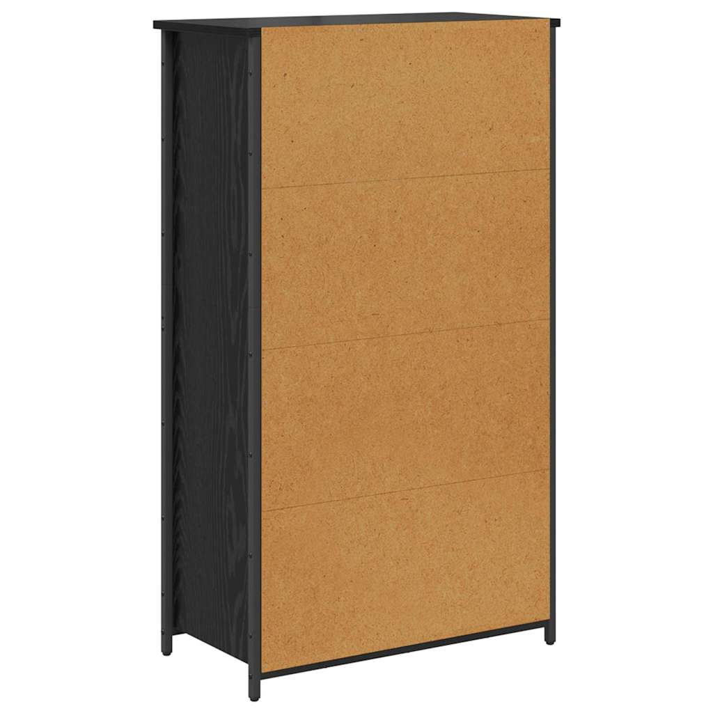 Highboard Schwarz Eichen-Optik 62 x 32 x 106,5 cm Holzwerkstoff