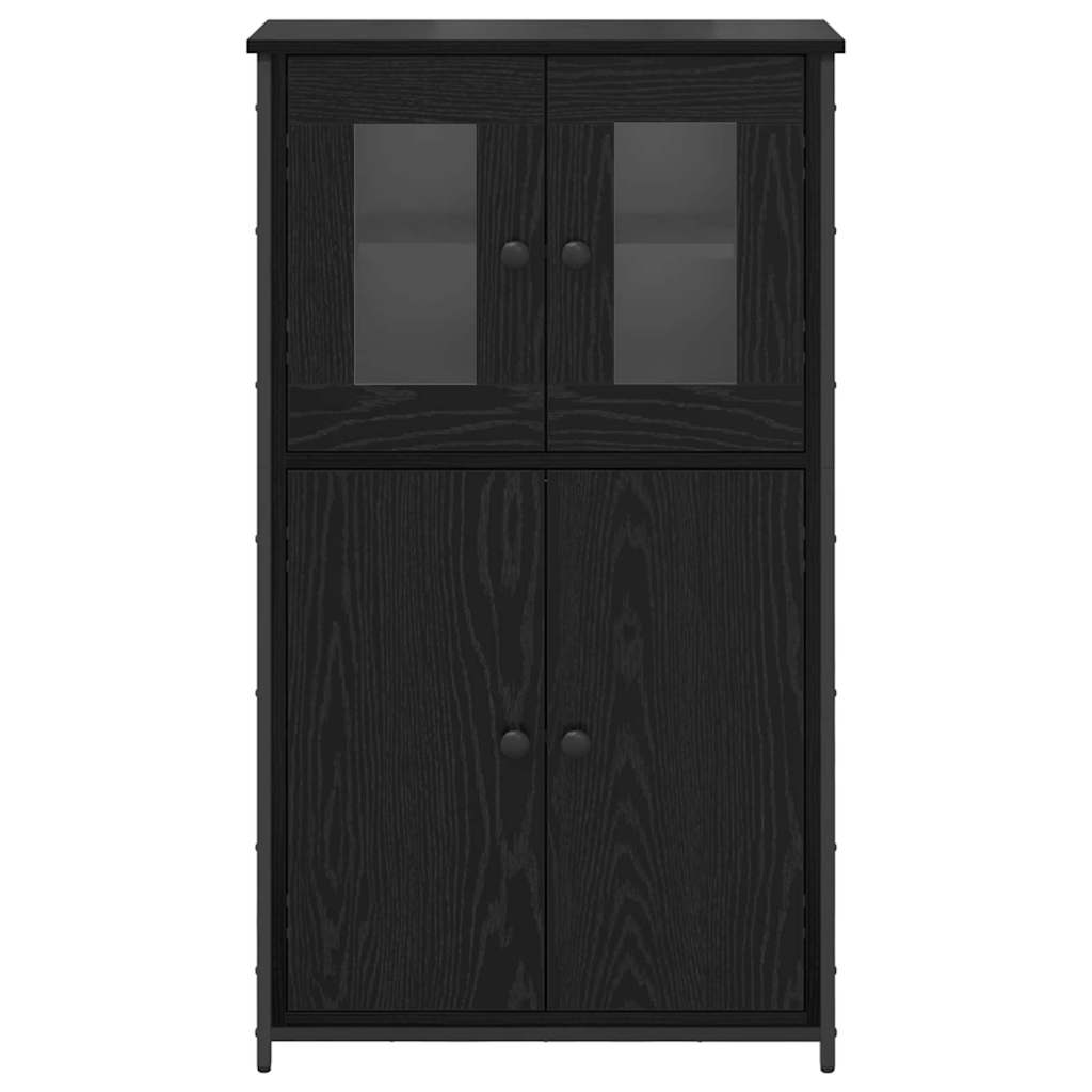 Highboard Schwarz Eichen-Optik 62 x 32 x 106,5 cm Holzwerkstoff