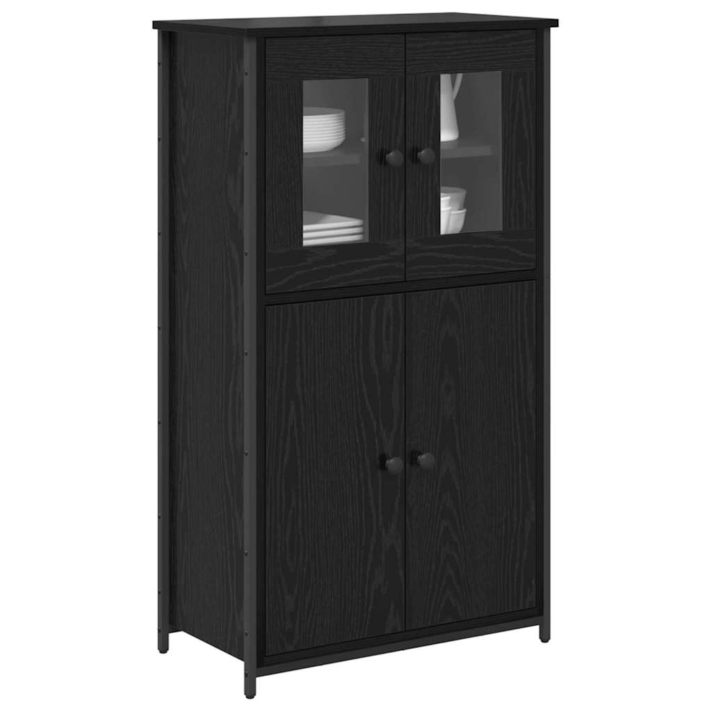 Highboard Schwarz Eichen-Optik 62 x 32 x 106,5 cm Holzwerkstoff