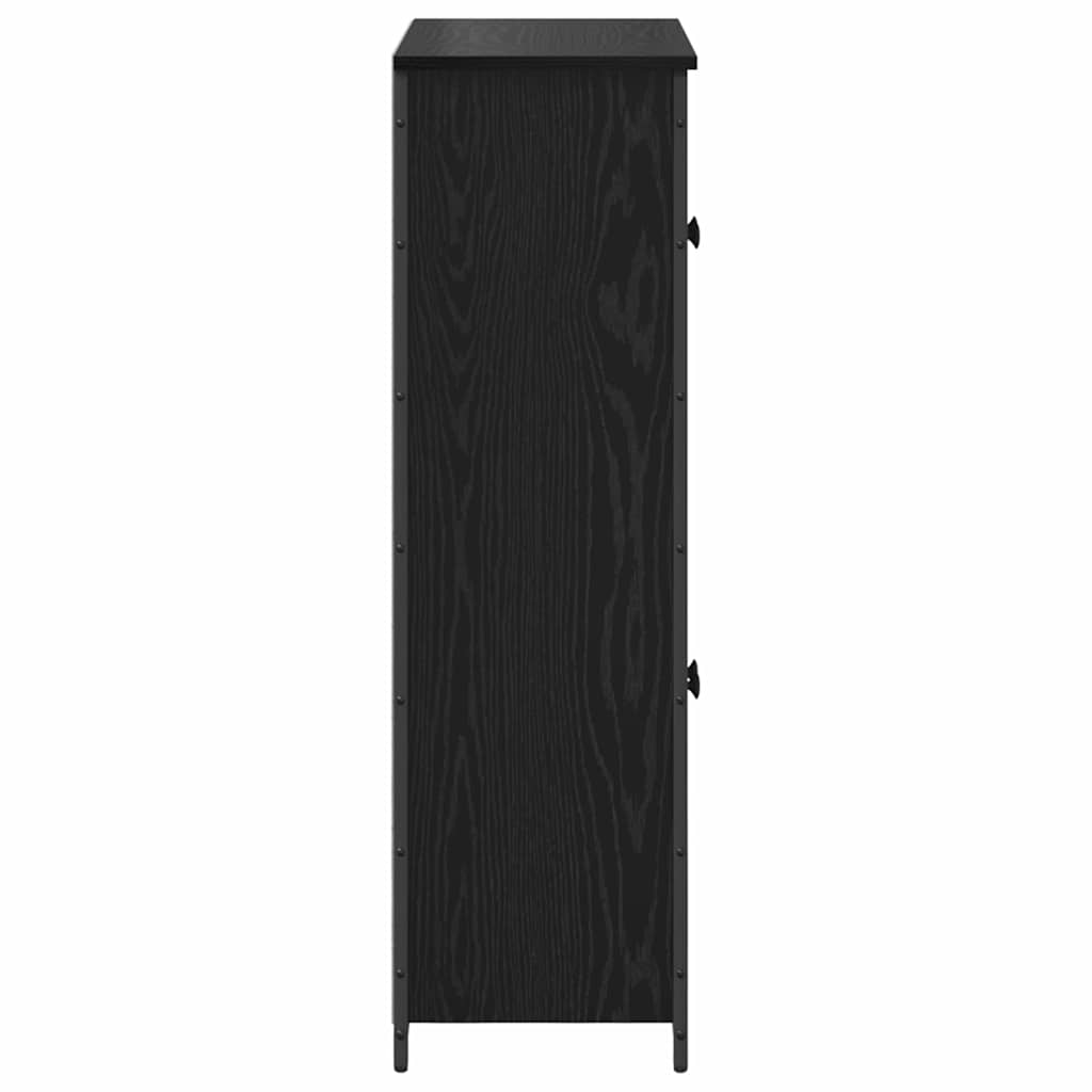 Highboard Schwarz Eichen-Optik 62 x 32 x 106,5 cm Holzwerkstoff