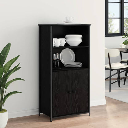 Highboard Schwarz Eichen-Optik 62 x 36 x 121,5 cm Holzwerkstoff