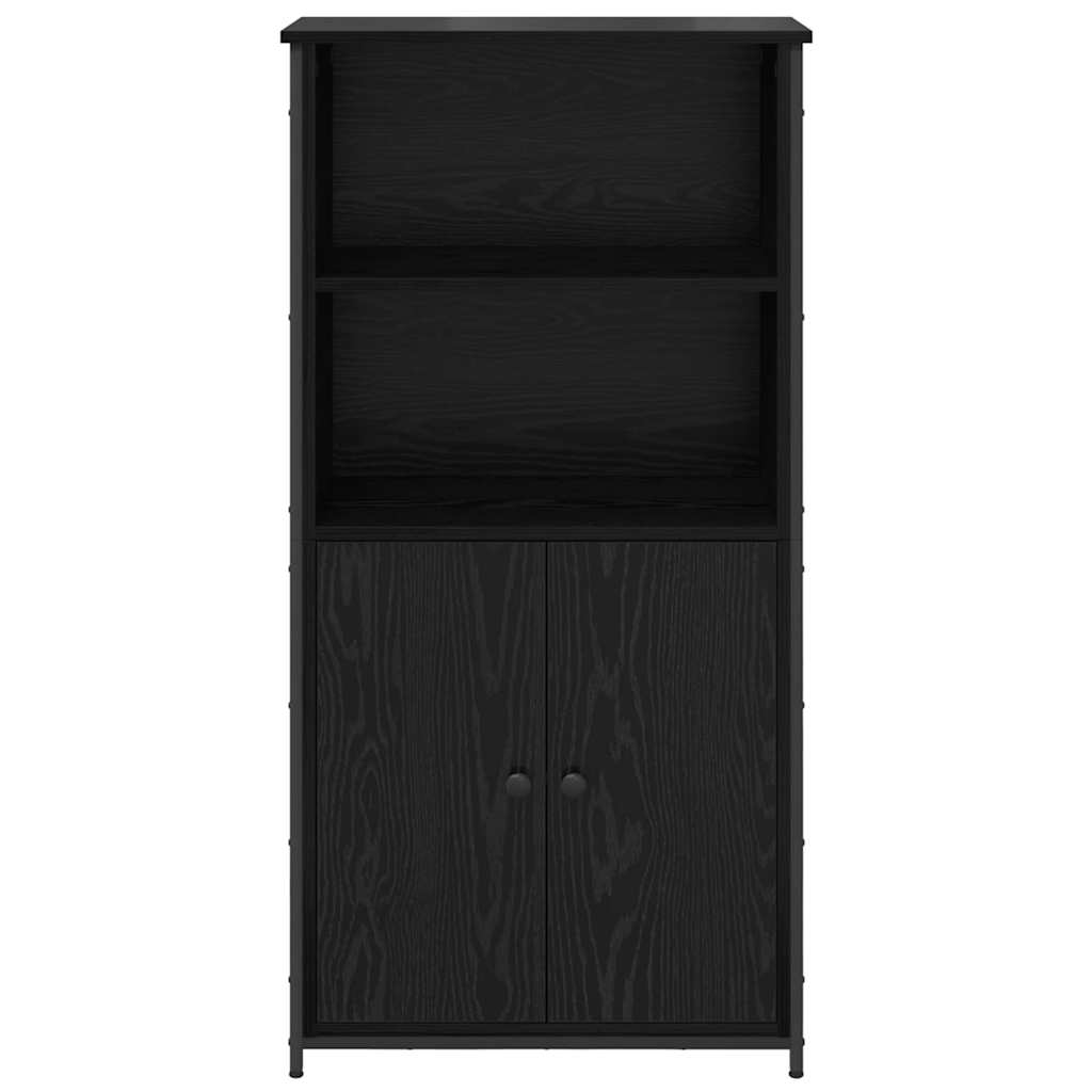 Highboard Schwarz Eichen-Optik 62 x 36 x 121,5 cm Holzwerkstoff