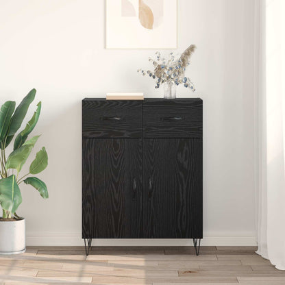 Sideboard Schwarz Eichen-Optik 69,5 x 34 x 90 cm Holzwerkstoff