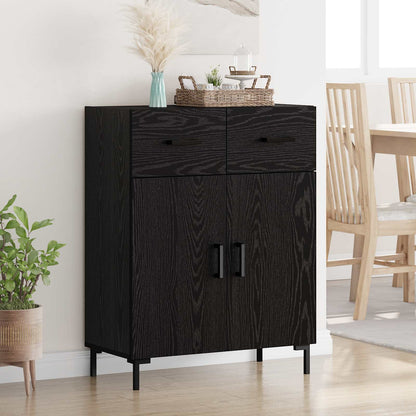 Sideboard Schwarz Eichen-Optik 69,5 x 34 x 90 cm Holzwerkstoff