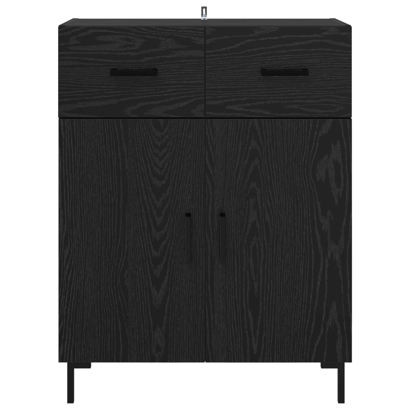 Sideboard Schwarz Eichen-Optik 69,5 x 34 x 90 cm Holzwerkstoff