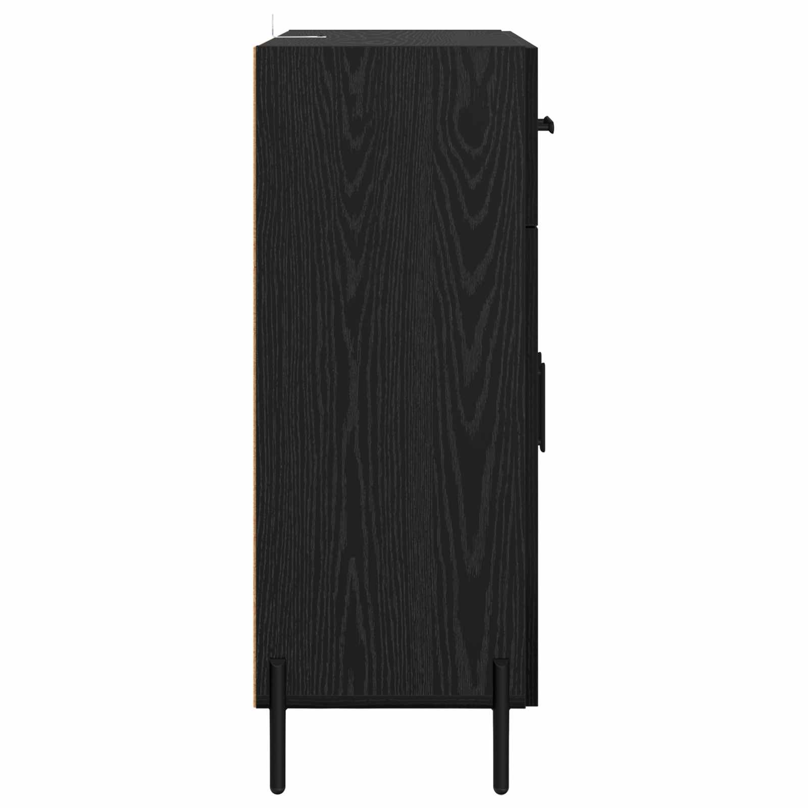 Sideboard Schwarz Eichen-Optik 69,5 x 34 x 90 cm Holzwerkstoff