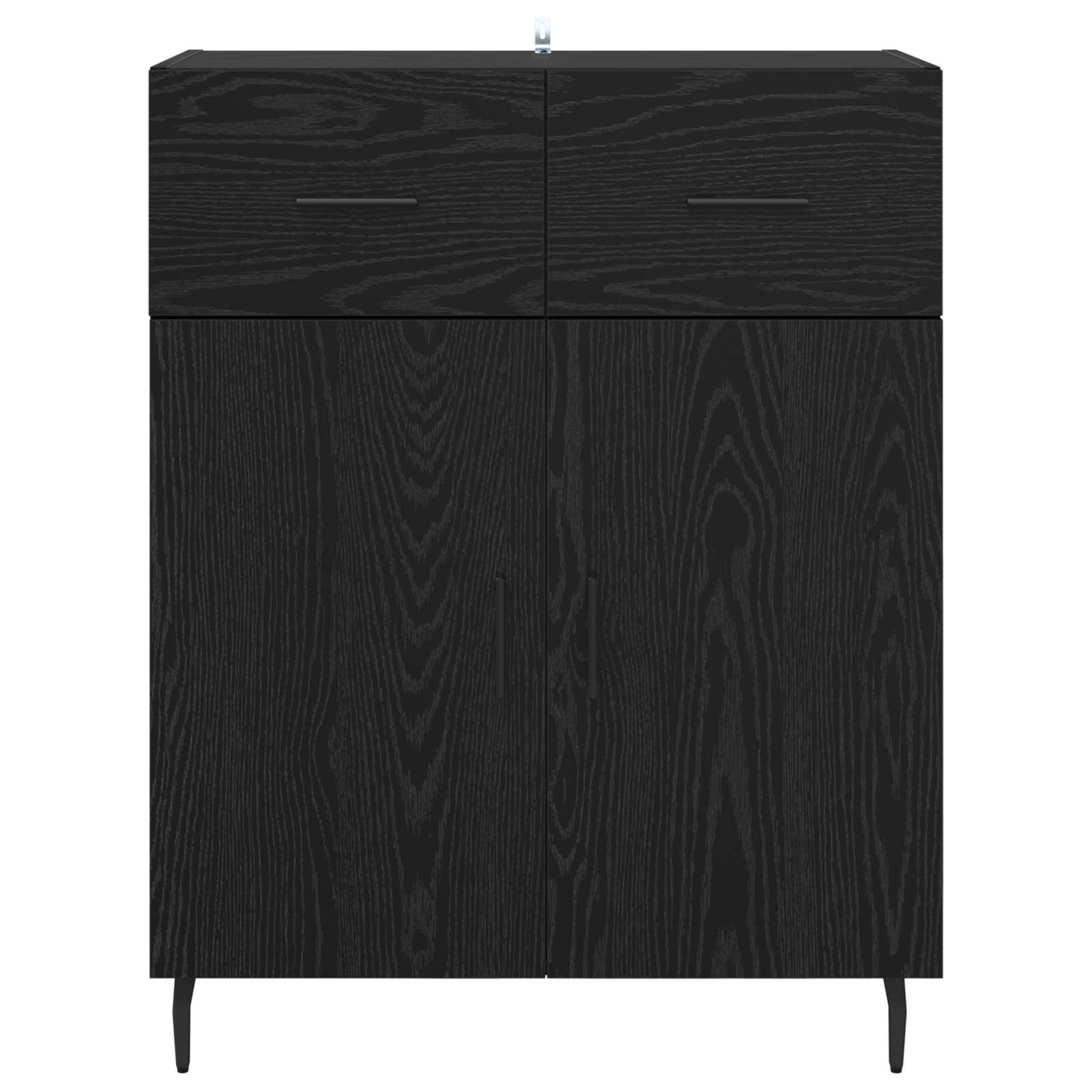 Sideboard Schwarz Eichen-Optik 69,5 x 34 x 90 cm Holzwerkstoff